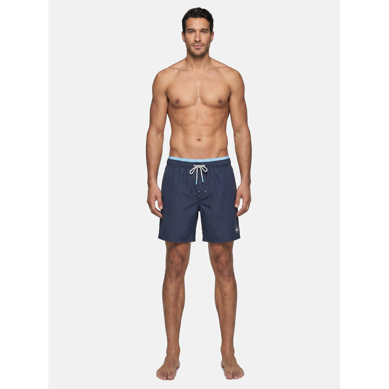 Happy Shorts Happy Shorts Heren Zwemshort Dubbele Waistband Effen Donkerblauw