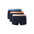 Lacoste Lacoste Heren Boxershorts Trunks 3-Pack Navy Blauw