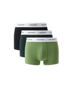 Lacoste Men's Boxer Shorts Trunks 3-Pack Solid Green/Dark Green/Black