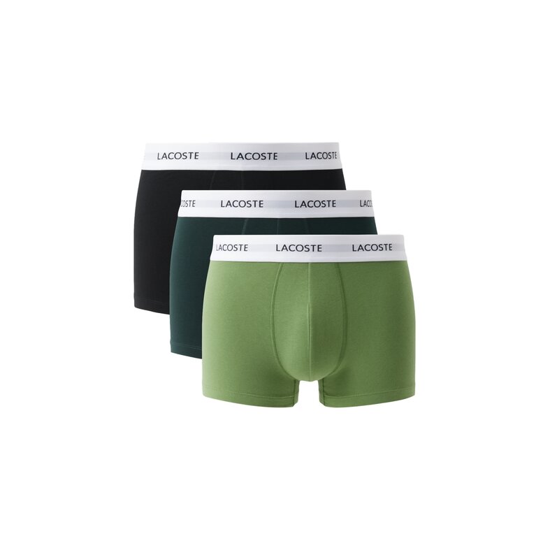 Lacoste Lacoste Men's Boxer Shorts Trunks 3-Pack Solid Green/Dark Green/Black