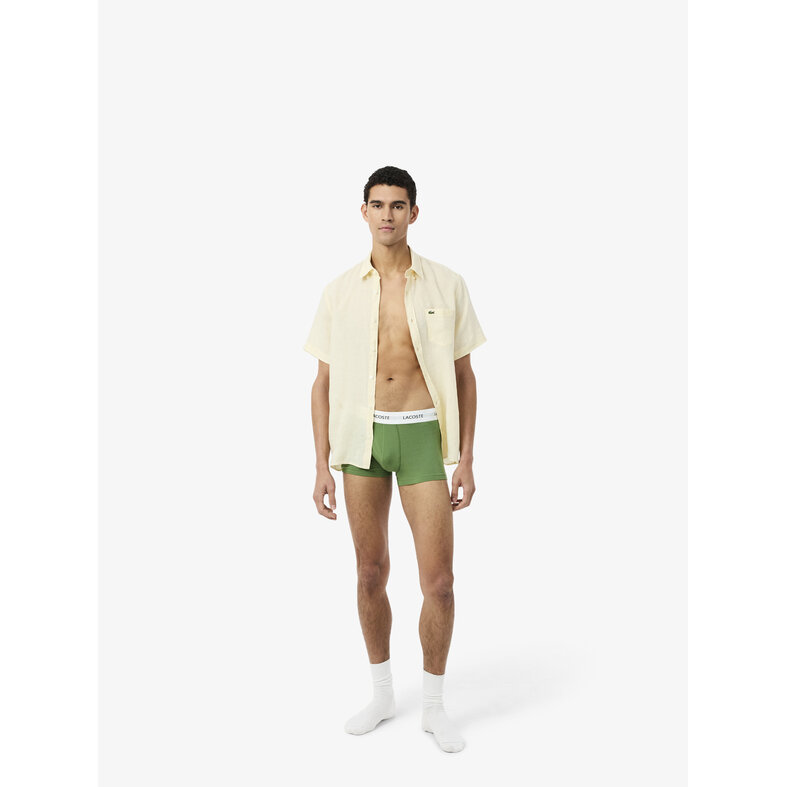 Lacoste Lacoste Men's Boxer Shorts Trunks 3-Pack Solid Green/Dark Green/Black