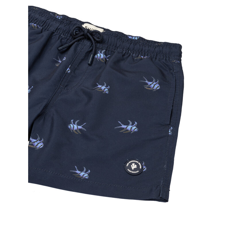 Shiwi Shiwi Jongens Zwemshort MILO 4" Vis Print Donkerblauw