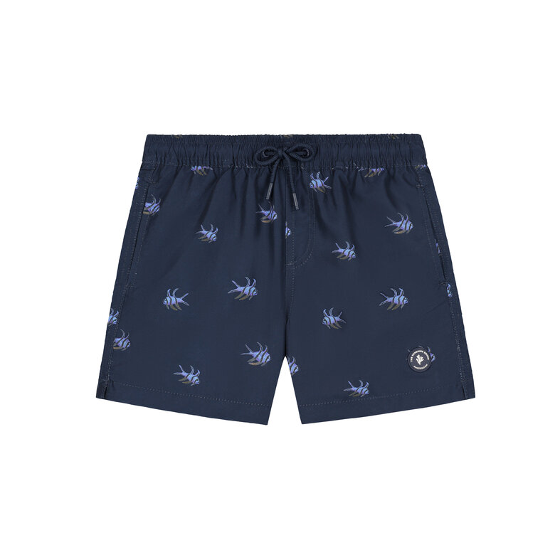 Shiwi Shiwi Jongens Zwemshort MILO 4" Vis Print Donkerblauw