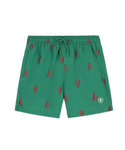 Shiwi Jongens Zwemshort MILO 4" Kreeft Print Groen/Rood