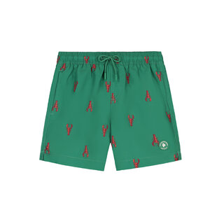Shiwi Jongens Zwemshort MILO 4" Kreeft Print Groen/Rood