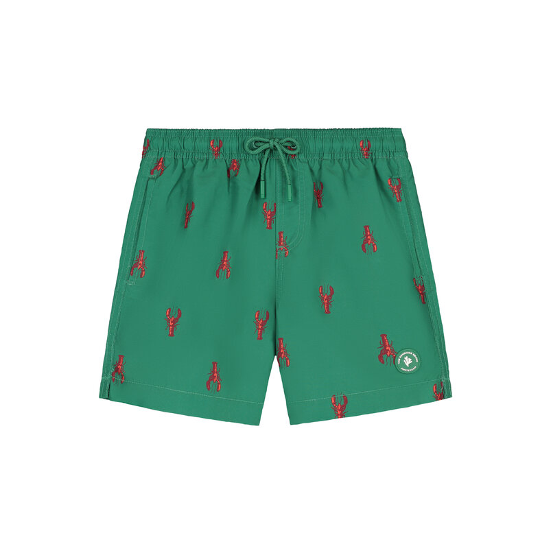 Shiwi Shiwi Jongens Zwemshort MILO 4" Kreeft Print Groen/Rood