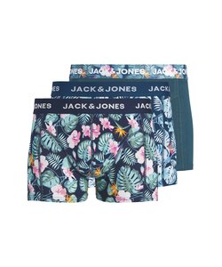 Jack & Jones Men's Boxer Shorts Trunks JACBUSTER 3-Pack Blue/Green Floral
