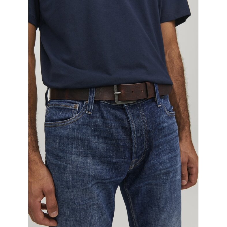 Jack & Jones Jack & Jones Men's Belt JACVICTOR Leather Dark Brown