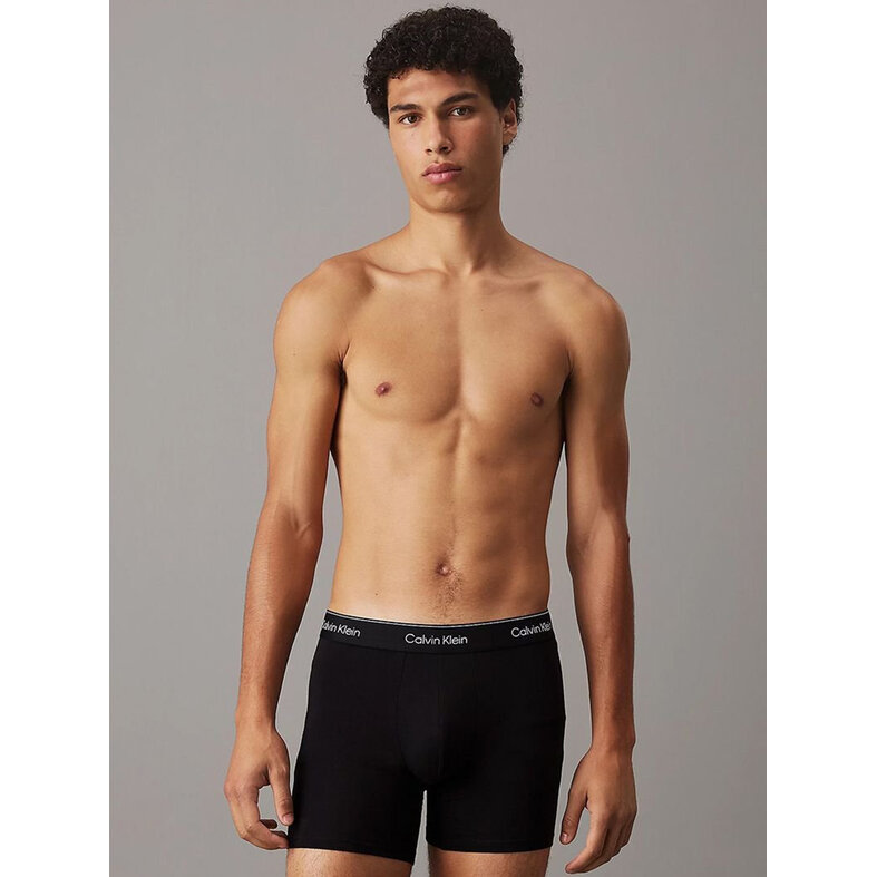 Calvin Klein Calvin Klein Heren Boxershorts Met Lange Pijp Boxer Briefs 3-Pack Effen Zwart