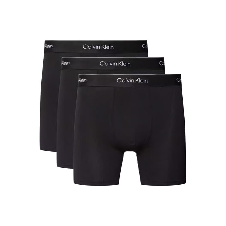 Calvin Klein Calvin Klein Heren Boxershorts Met Lange Pijp Boxer Briefs 3-Pack Effen Zwart