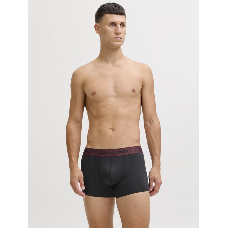 Jack & Jones Jack & Jones Heren Boxershorts Trunks Microfiber JACFLOWER 3-Pack Gebloemd Print Zwart