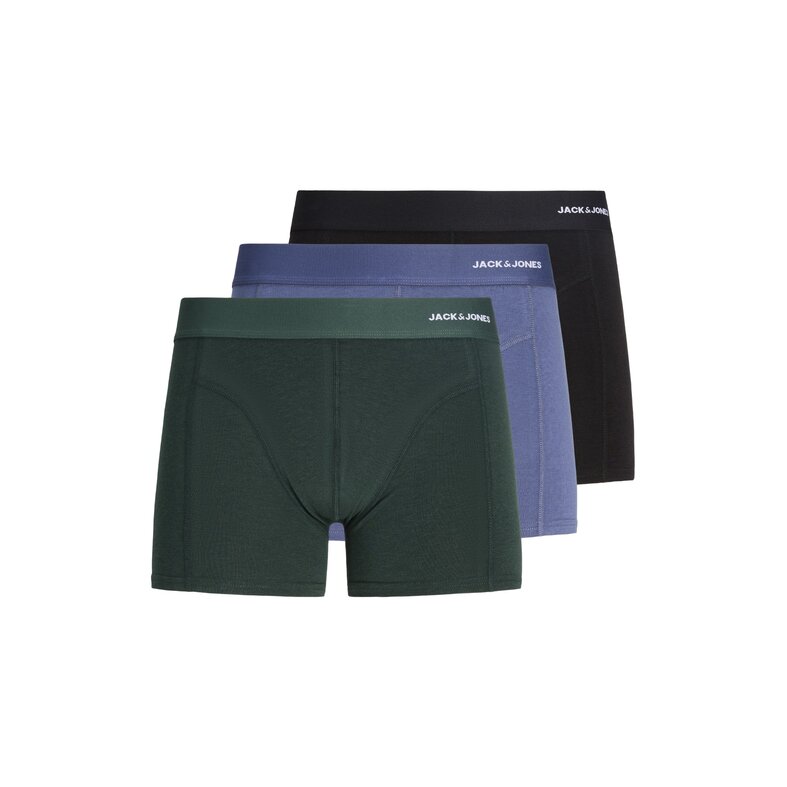 Jack & Jones Jack & Jones Heren Boxershorts Trunks JACCOMO Bamboe Effen 3-Pack Donkergroen/Blauw/Zwart