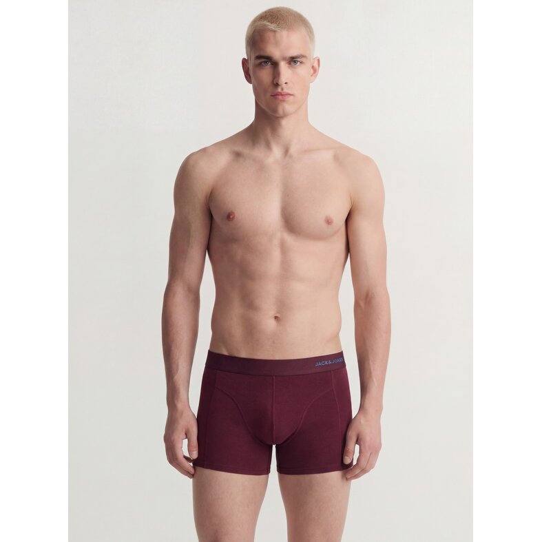 Jack & Jones Jack & Jones Heren Boxershorts Trunks JACCOMO Bamboe Effen 3-Pack Groen/Rood/Donkerblauw