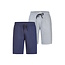 Phil & Co Phil & Co Heren Korte Pyjamabroeken 2-Pack Grijs Gestreept/Donkerblauw