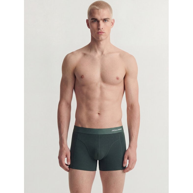 Jack & Jones Jack & Jones Heren Boxershorts Trunks JACCOMO Bamboe Effen 6-Pack Groen/Blauw/Zwart/Rood