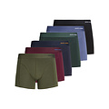Jack & Jones Jack & Jones Heren Boxershorts Trunks JACCOMO Bamboe Effen 6-Pack Groen/Blauw/Zwart/Rood