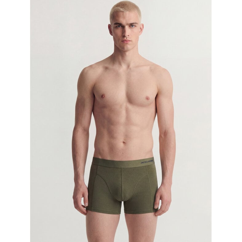 Jack & Jones Jack & Jones Heren Boxershorts Trunks JACCOMO Bamboe Effen 6-Pack Groen/Blauw/Zwart/Rood