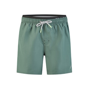 Happy Shorts Heren Zwemshort Dubbele Waistband Effen Kaki
