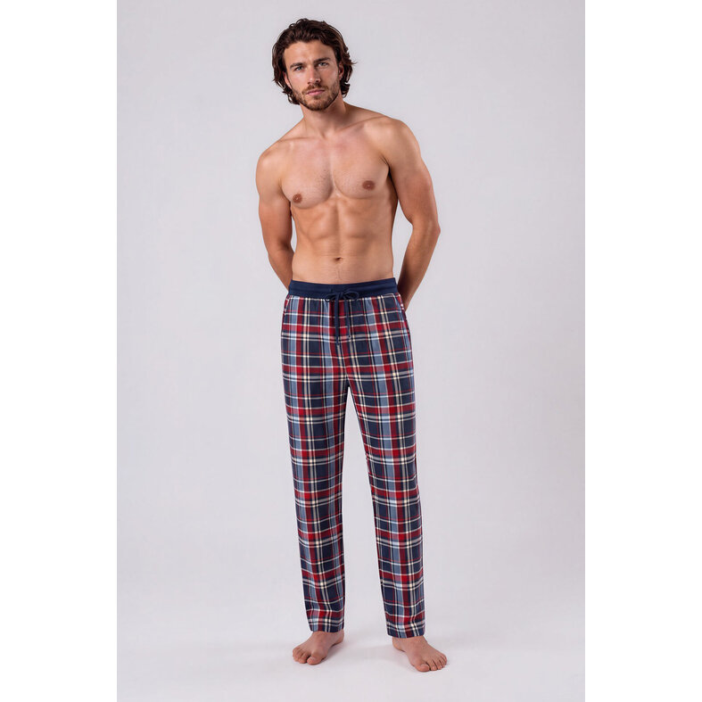 Phil & Co Phil & Co Men's Long Pajama Pants 2-Pack Blue/Red Checkered