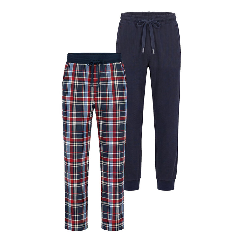 Phil & Co Phil & Co Men's Long Pajama Pants 2-Pack Blue/Red Checkered