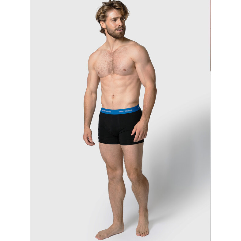 Happy Shorts Happy Shorts Heren Boxershorts Trunks Multipack 7-Pack Effen Zwart
