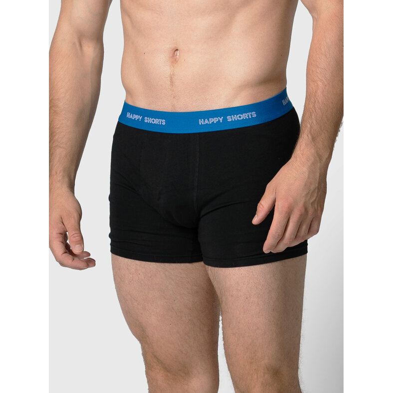 Happy Shorts Happy Shorts Heren Boxershorts Trunks Multipack 7-Pack Effen Zwart