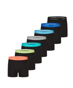 Happy Shorts Heren Boxershorts Trunks Multipack 7-Pack Effen Zwart