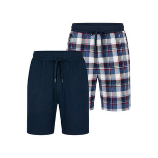 Phil & Co Men's Short Pajama Pants 2-Pack Blue Checkered