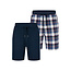Phil & Co Phil & Co Heren Korte Pyjamabroeken 2-Pack Blauw Geruit