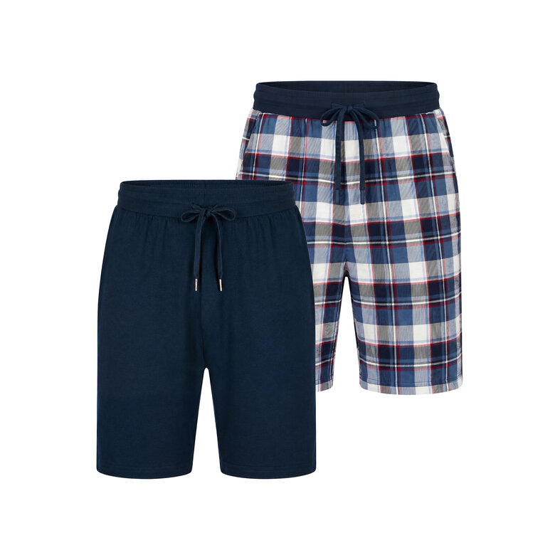Phil & Co Phil & Co Men's Short Pajama Pants 2-Pack Blue Checkered