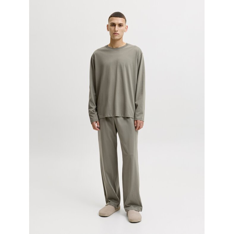 Jack & Jones Jack & Jones Heren Lounge Pyjama Set Lang JACALFRED Effen Grijsgroen
