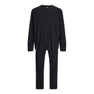 Jack & Jones Men's Long Lounge Pajama Set JACALFRED Solid Black