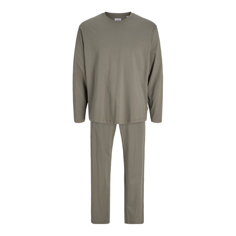 Jack & Jones Jack & Jones Heren Lounge Pyjama Set Lang JACALFRED Effen Grijsgroen