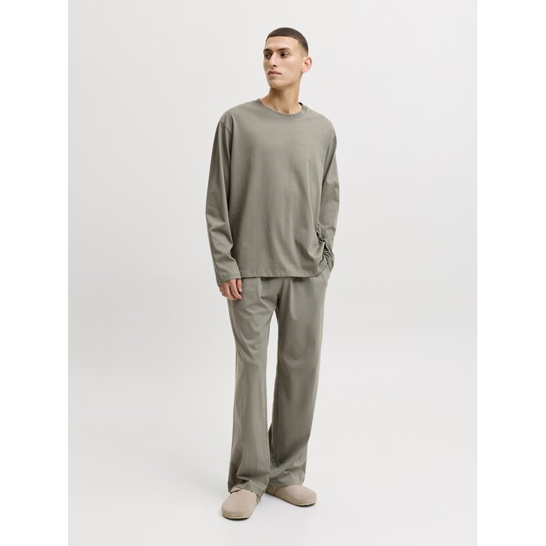 Jack & Jones Jack & Jones Heren Lounge Pyjama Set Lang JACALFRED Effen Grijsgroen