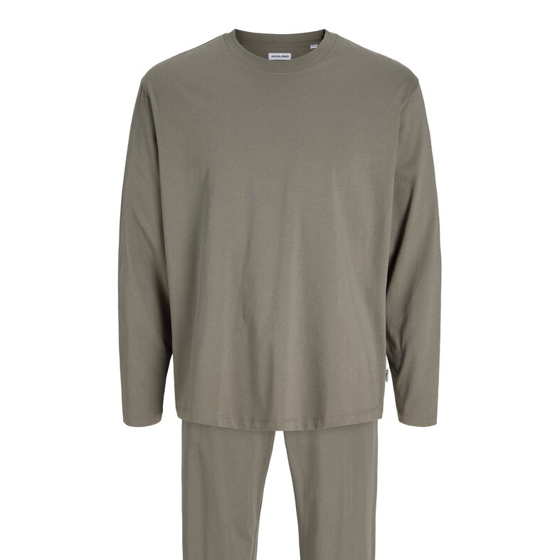 Jack & Jones Jack & Jones Heren Lounge Pyjama Set Lang JACALFRED Effen Grijsgroen