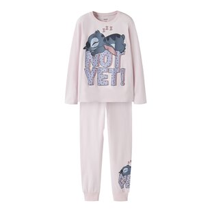 Name It Girls' Long Pajama Set NKFANDA Stitch Pink