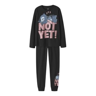 Name It Meisjes Lange Pyjama Set NKFANDA Stitch Zwart