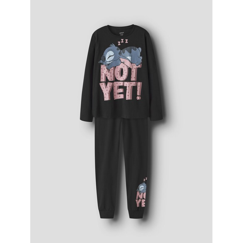 Name It Name It Girls' Long Pajama Set NKFANDA Stitch Black
