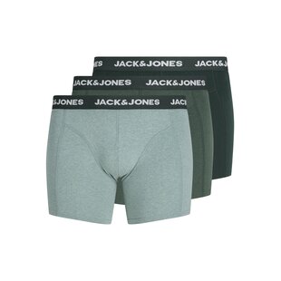 Jack & Jones Heren Plus Size Boxershorts Trunks JACFAX 3-Pack Effen Groen Melange