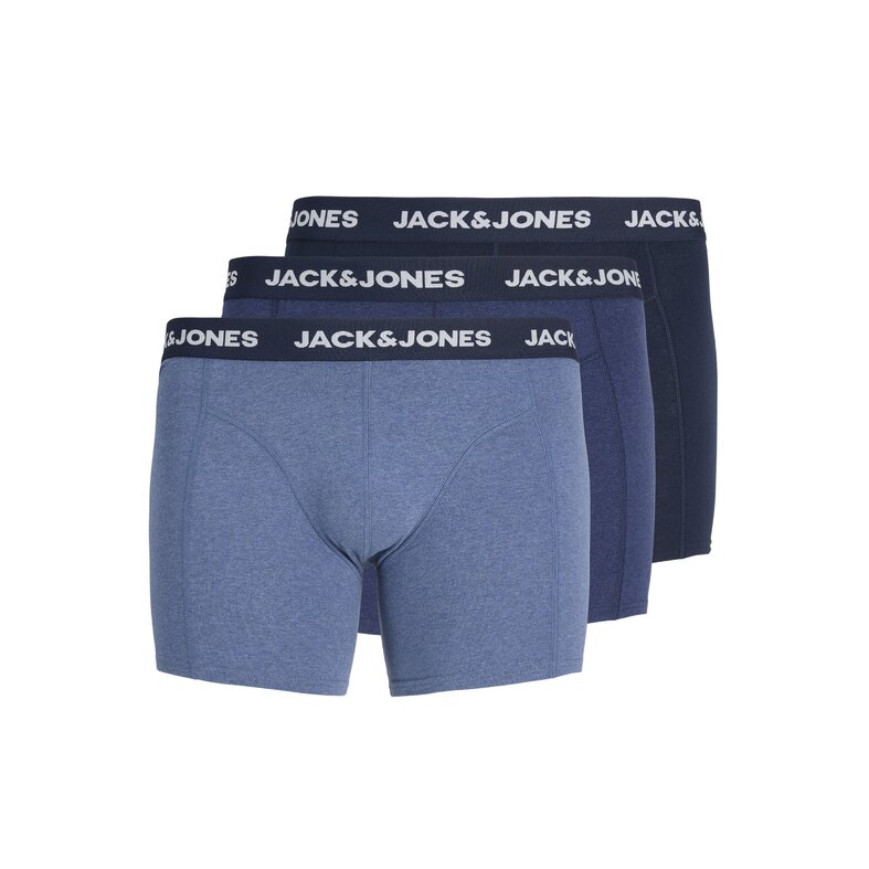 Jack & Jones Jack & Jones Heren Plus Size Boxershorts Trunks JACFAX 3-Pack Effen Blauw Melange