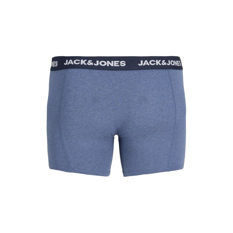 Jack & Jones Jack & Jones Heren Plus Size Boxershorts Trunks JACFAX 3-Pack Effen Blauw Melange