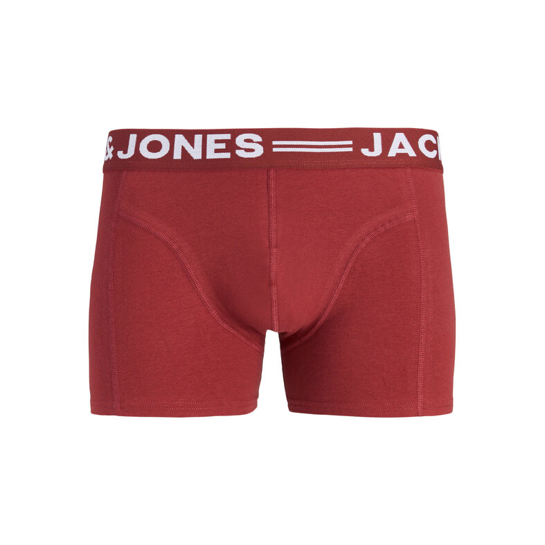 Jack & Jones Jack & Jones Heren Plus Size Boxershorts Trunks JACSENSE 3-Pack Effen Rood/Groen/Blauw