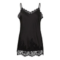 PIECES PIECES Dames Singlet Satijn PCJESSA Extra Lang Met Kant Effen Zwart