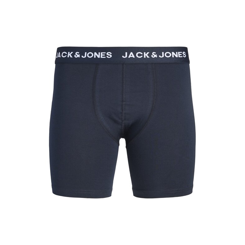 Jack & Jones Jack & Jones Heren Plus Size Boxershorts Lange Pijp JACCARL Boxer Briefs 3-Pack Effen Blauw/Zwart
