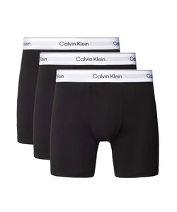Calvin Klein Heren Boxershorts Met Lange Pijp Boxer Briefs 3-Pack Effen Zwart