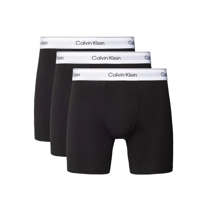 Calvin Klein Calvin Klein Men's Long-Leg Boxer Briefs, 3-Pack, Solid Black