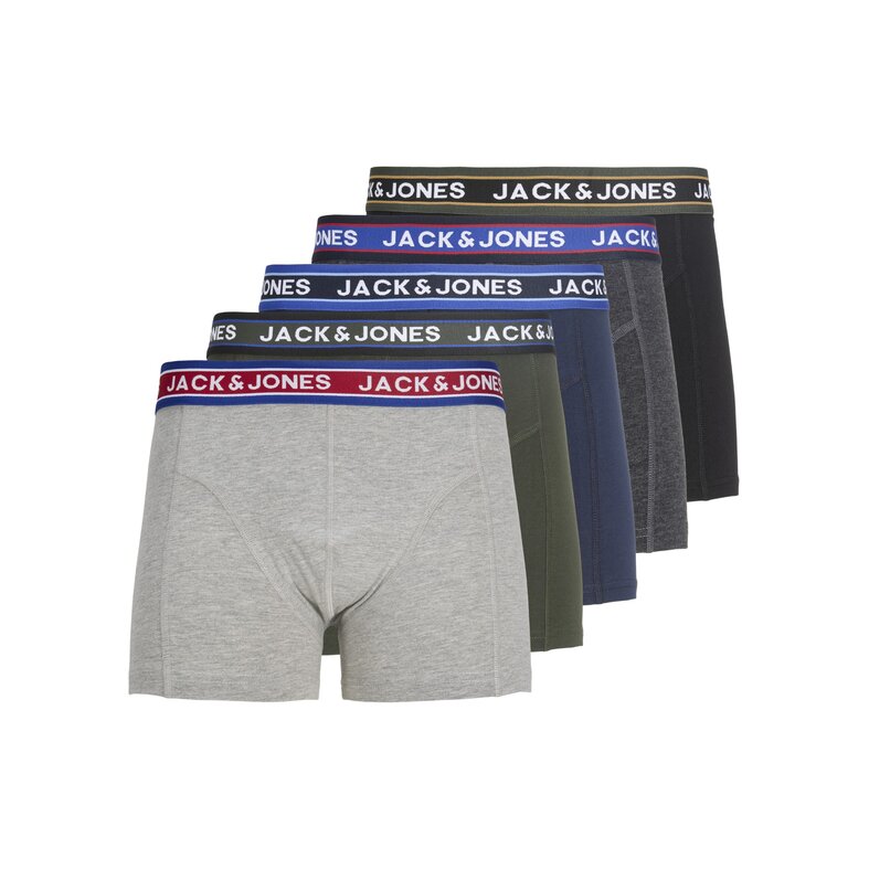 Jack & Jones Jack & Jones Heren Boxershorts Trunks JACOLIVER 5-Pack Effen Multicolor