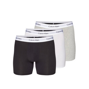 Calvin Klein Men's Long-Leg Boxer Briefs 3-Pack Solid Black/Gray/White