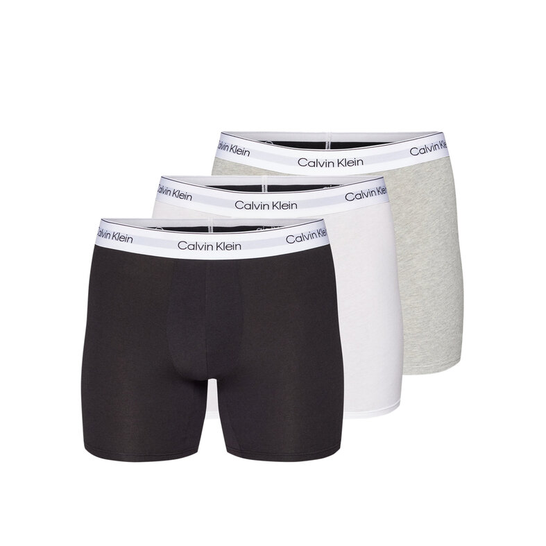 Calvin Klein Calvin Klein Men's Long-Leg Boxer Briefs 3-Pack Solid Black/Gray/White