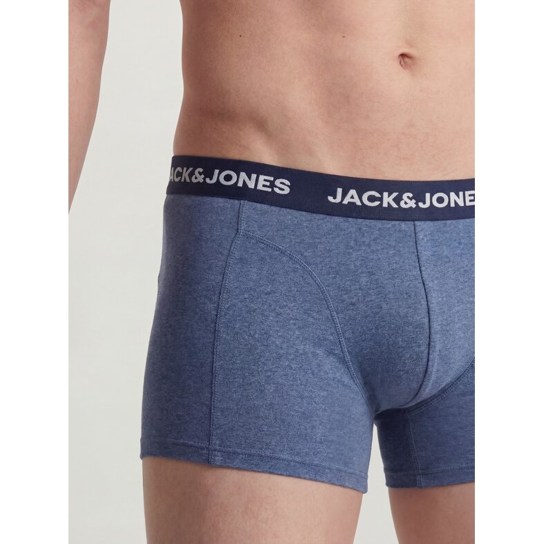 Jack & Jones Jack & Jones Heren Boxershorts Trunks JACFAX 3-Pack Effen Blauw Melange